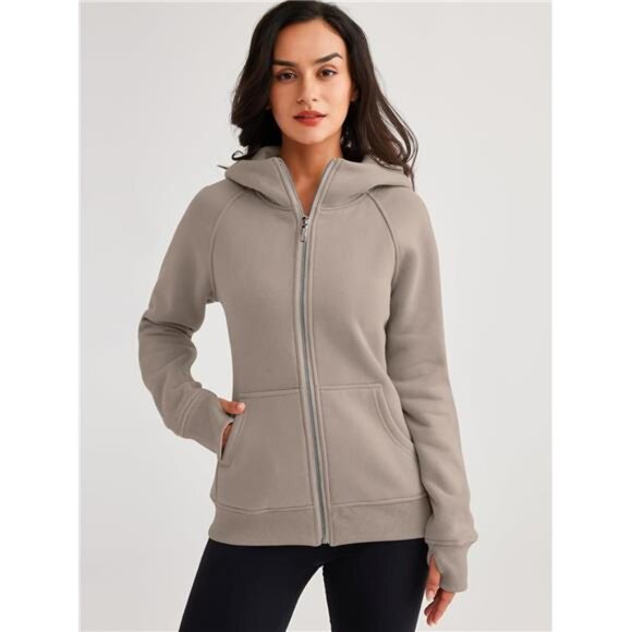 Women’s Oversized Zip-Up Fleece Hoodie: Fall Fashion Sweatshirt for Winter - Picture 3 of 8